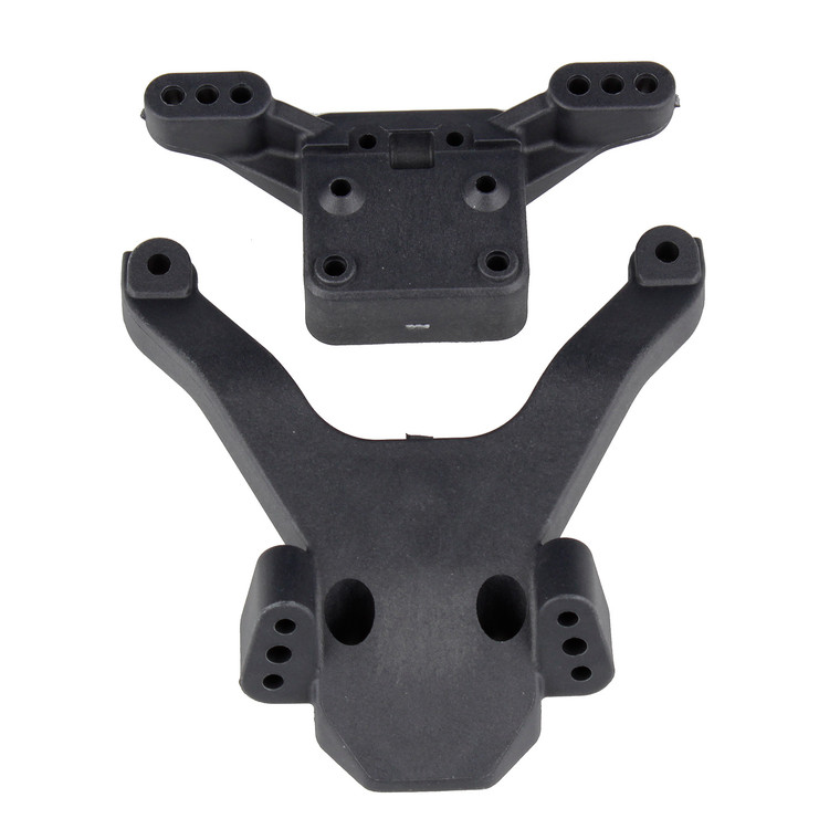RC10B6 Factory Team Top Plate Ballstud Mount, Carbon - ASC91875