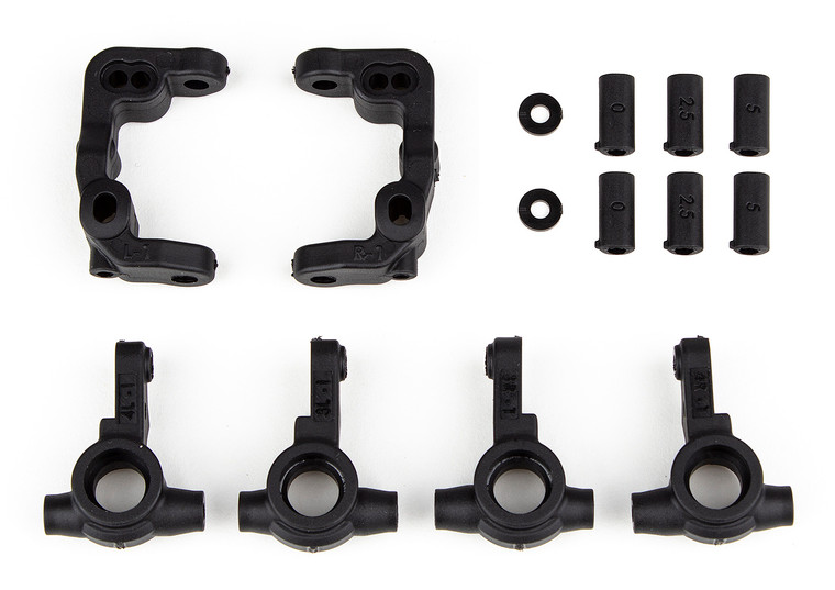 RC10B6.4 - 1mm Scrub Caster and Steering Blocks - ASC91901