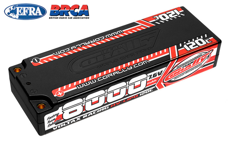 8000mAh 7.6v 2S 120C Voltax Hardcase Lipo Battery - 4mm - COR49623
