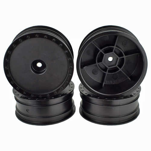 Borrego Buggy Wheels for Assoc B6/Kyosho RB6/Front/Black/4pcs - DERBB4KFB