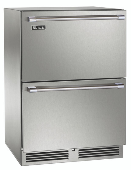 Perlick 24 Inch Signature Series Dual-Zone Refrigerator/Freezer Drawers (HP24ZO-3-5)