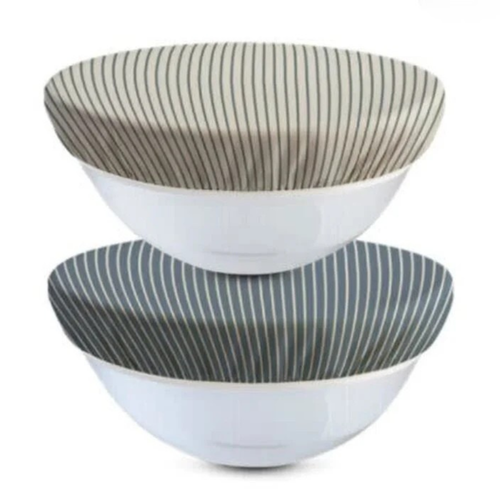 Beeswax Bowl Covers 2 x XL, 12" Stripes-Nectar & Nest