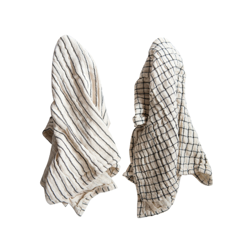 Cotton Tea Towel, 2 Styles-Creative Co-op-DA9766A