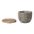 Carved Marble Container with Mango Wood Lid, Brown & Natural-Creative Co-op-DG1614