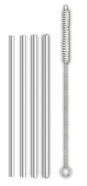 Cocktail Straws 18/8 ss w/cleaning brush