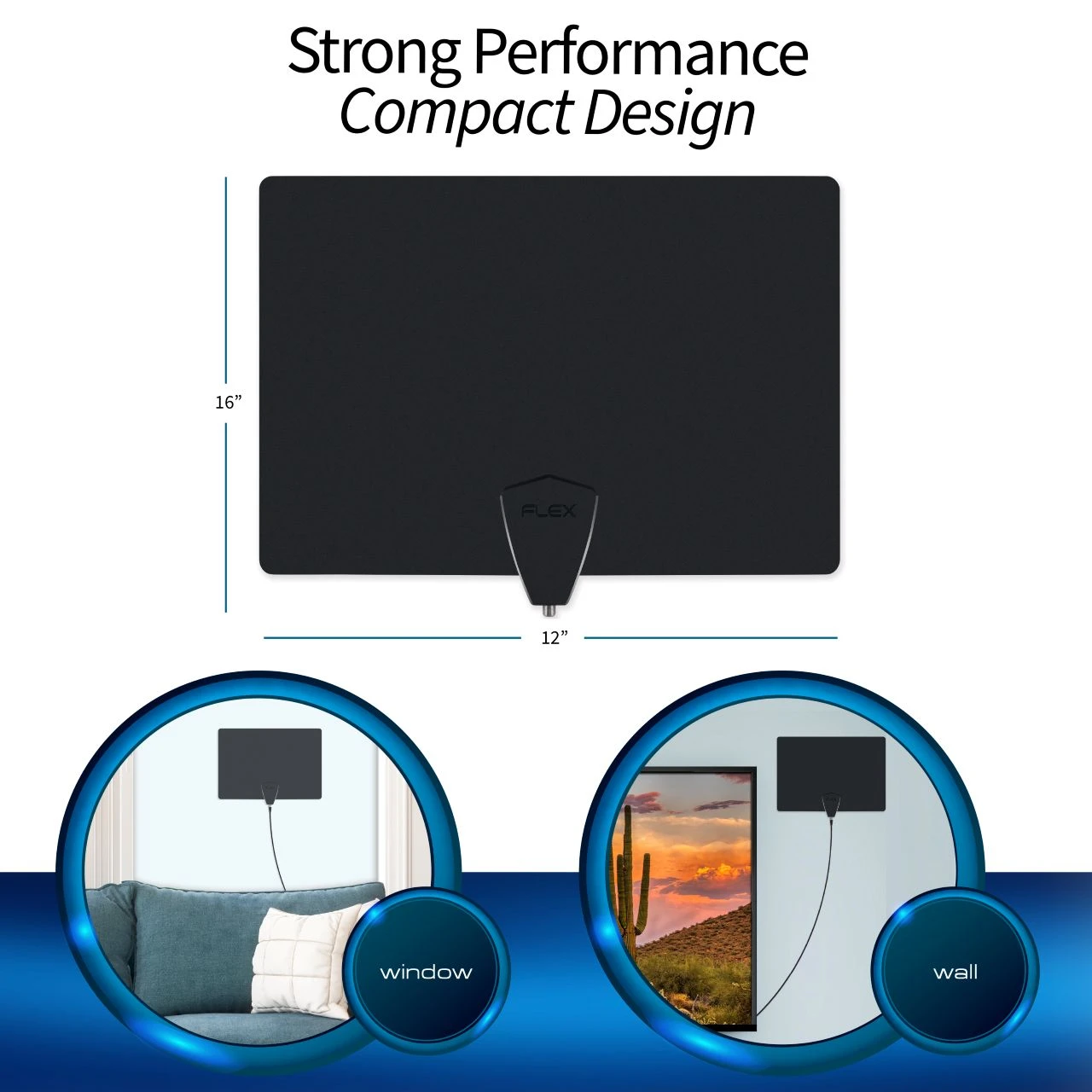 ClearStream FLEX Amplified UHF VHF Ultra-Thin Indoor HDTV Antenna - 50 ...