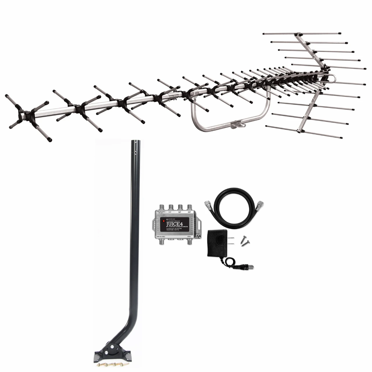 A44C Antenne DVB-T2/DVB-T HD Intérieure Avec Amplificateur 30 DB - Câble 5m - Pour TV, DAB/FM Et Autoradio