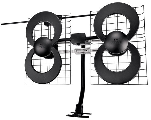 hero image quarter view of Clearstream 4V long range indoor outdoor tv antenna on white background
