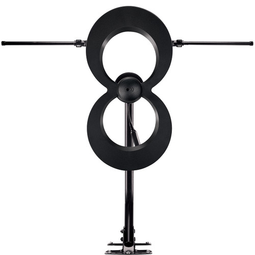 Front view of ClearStream MAX-XR TV antenna on mast