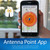 Graphic showing our antenna point app. Simply download the FREE app to check your local towers and find TV channels