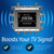 front from graphic saying Boost Your TV Signals to help overcome signal challenges. Also using JUICE8 strengthens and distributes the incoming TV antenna signal to eight TVs