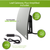 graphic showing what the gateway plus with LED signal indicator lights includes which is a 10 ft. coaxial cable, base stand and power injector