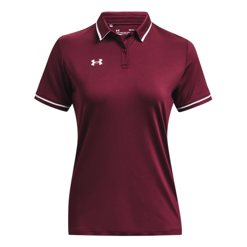 Under Armour Tech Team Womens Short Sleeve Polo Shirt, Black-white