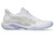 ASICS Women’s Blade FF 2 – medial side profile in white with lavender and champagne accents.