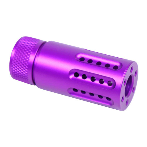 MICRO SLIP OVER BARREL SHROUD WITH MULTI PORT MUZZLE BRAKE (ANODIZED PURPLE)