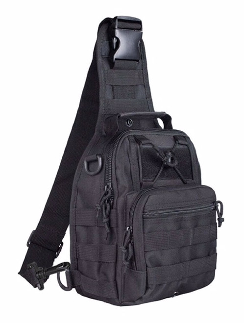 Tactical Military MOLLE Sling Shoulder Bag - Black