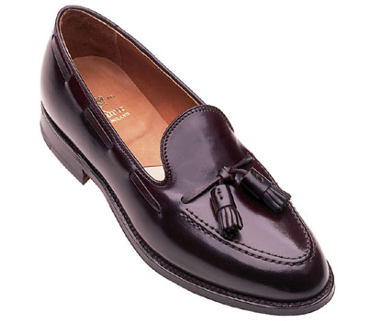 Alden Shell Cordovan Tassel moc 563 Dark Burgundy | PelleLine.com