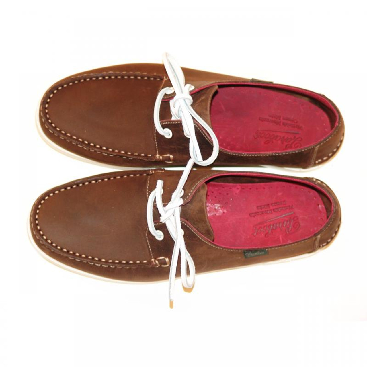 Paraboot Domingue Boat shoe Brown with Bordo inside | PelleLine