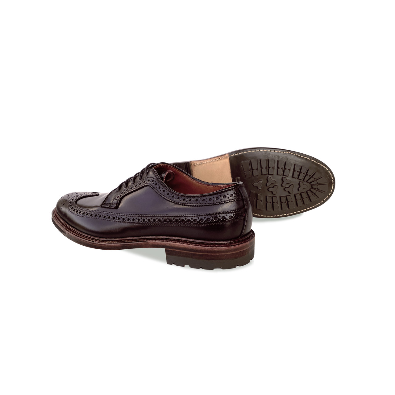 Alden 6519 Shell Cordovan Long Wing Tip Blucher In Dark Burgundy