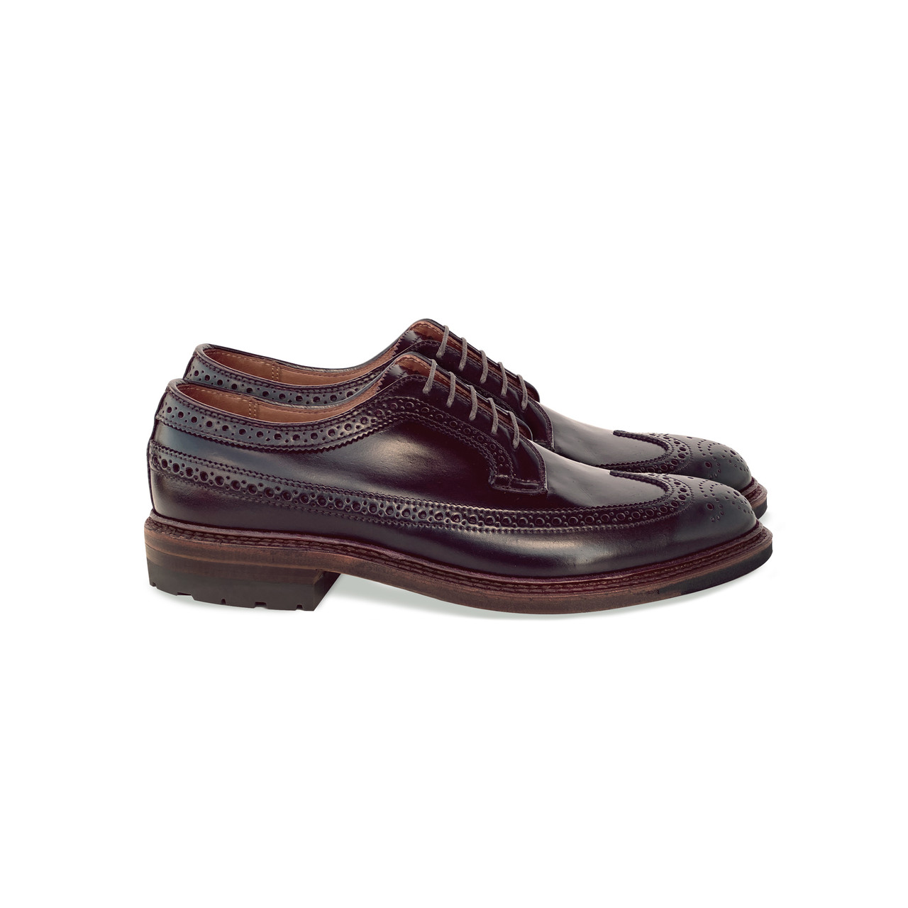 Alden 6519 Shell Cordovan Long Wing Tip Blucher In Dark Burgundy