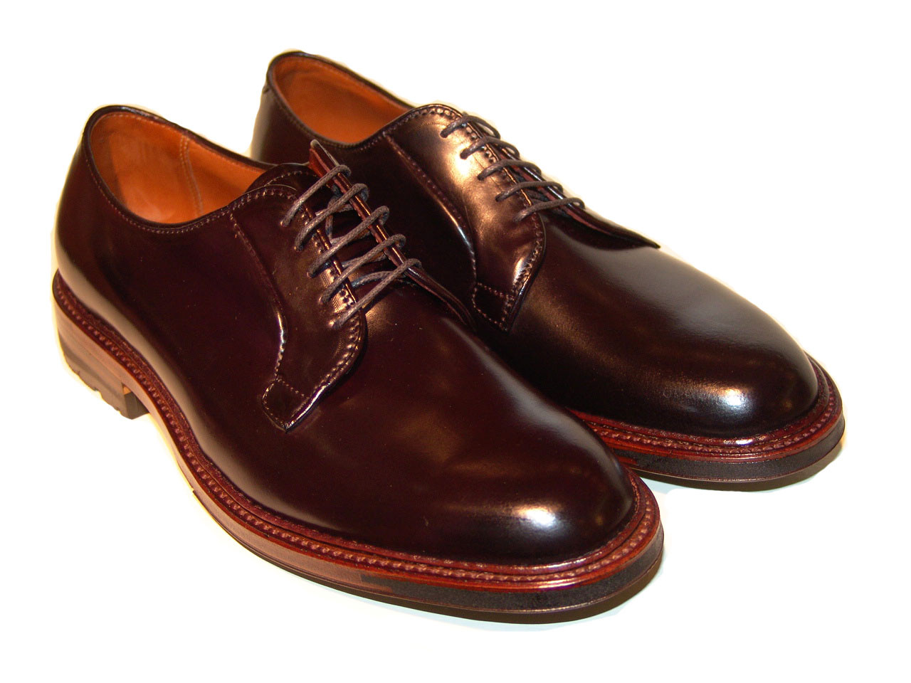 Alden 7406 Shell Cordovan Plain toe Blucher In Dark Burgundy