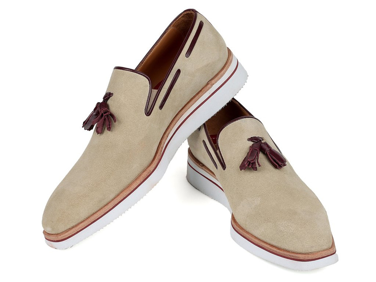 mens beige tassel loafers