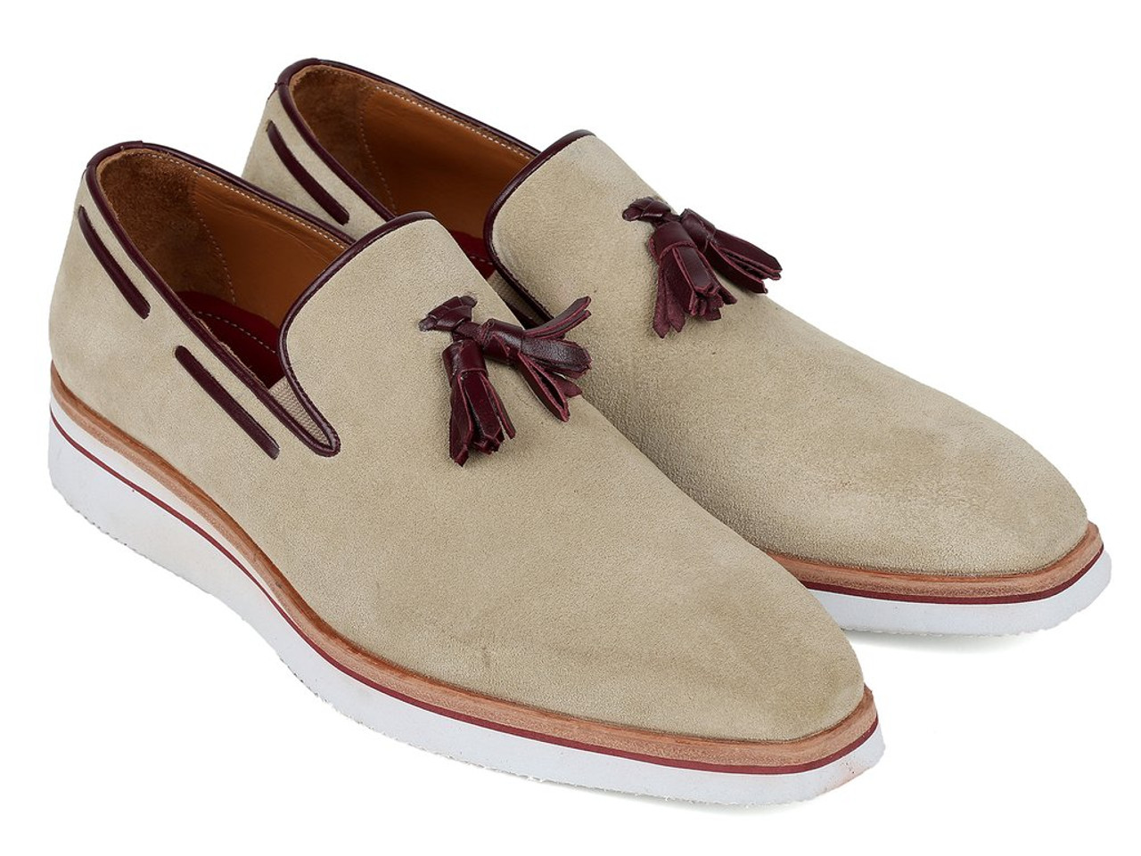 Brown Suede Tassel Loafers for Men by