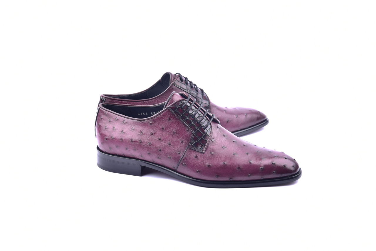 Louis Vuitton Men's Burgundy Leather Oxfords Rubber Sole Lace Up Shoes  size 8
