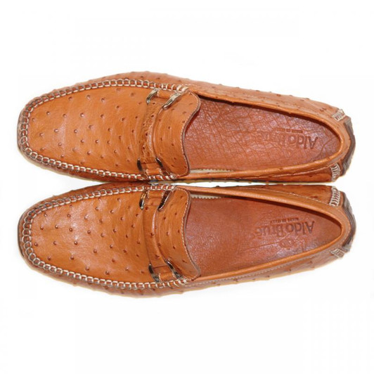 Cognac Ostrich Loafer – Pin & Stripe