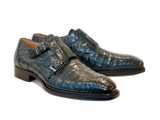 Men’s Shoes Genuine Crocodile Alligator Skin Leather Handmade Size US07-US11 | Blue #S758 11