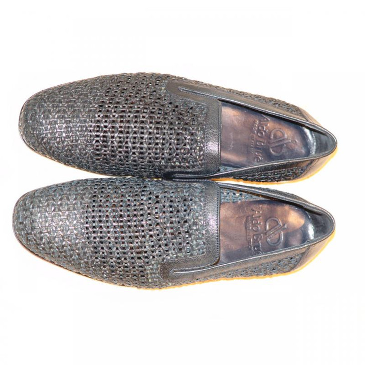 Aldo Brue 1369 Full Woven Leather loafer Navy | PelleLine.com