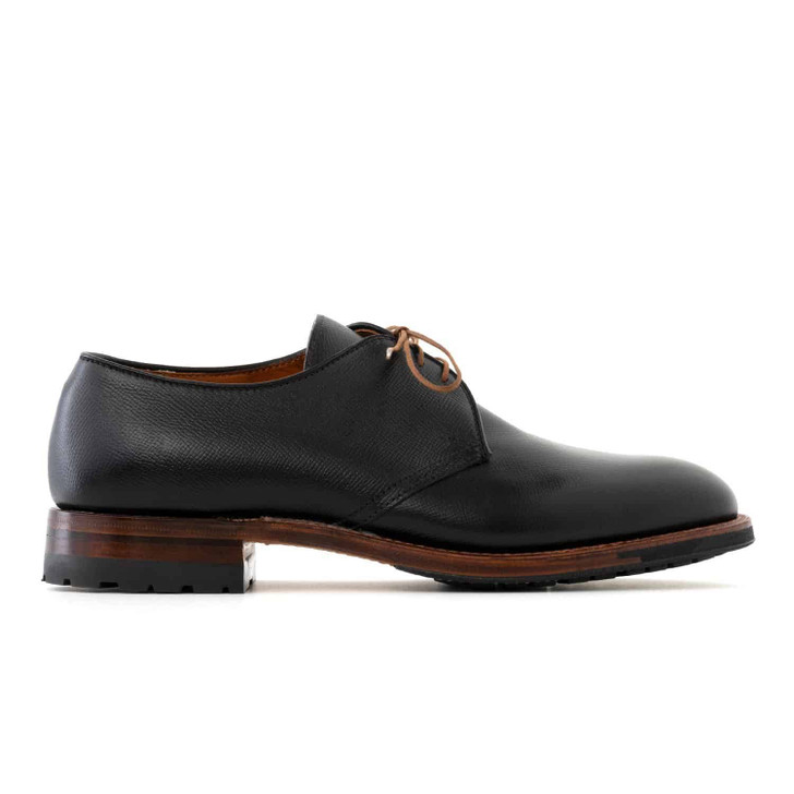  Alden 940C 3 Eyelet Plain Toe Blucher- Black Alpine Grain