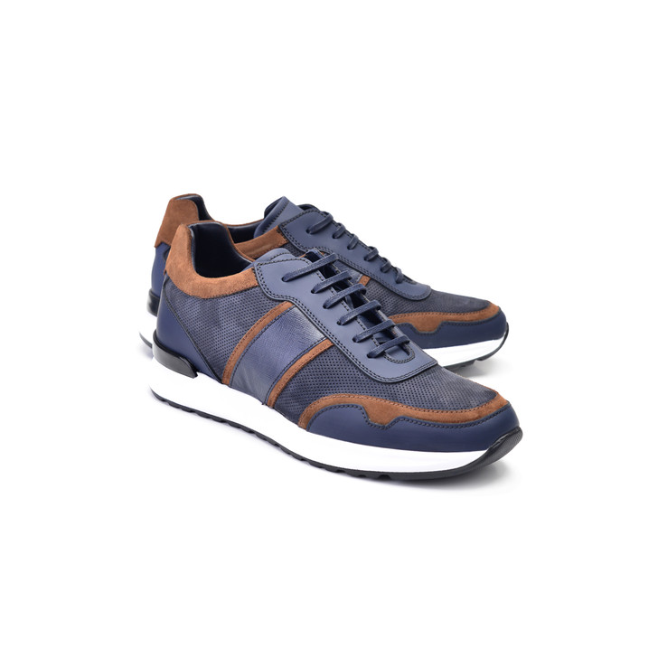 Pelle Line Exclusive 6130 Fashion sneaker -Navy/Tabacco