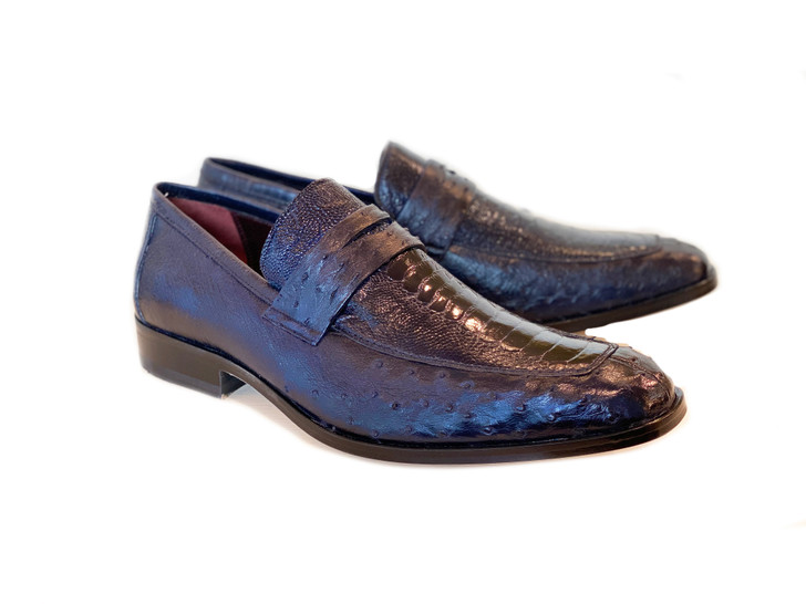 Pelle Line Exclusive Conor Ostrich Quilt and Ostrich leg loafer- Brown