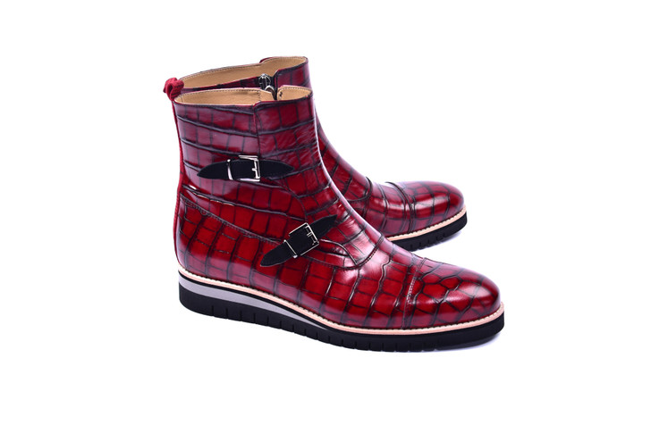 Corrente 5784 Fashion Zipper Boot - Red