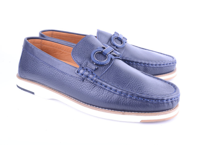 Pelle Line Travor-  Casual Buckle loafer -Navy