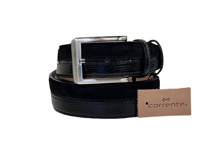 Corrente Men's Leather Belt - 2432 Black