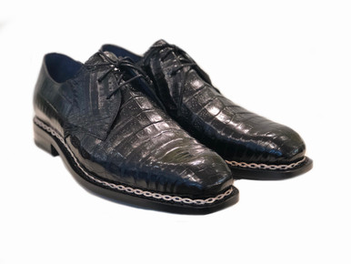 Mezlan, Camogli Alligator Lace up Black| PelleLine.com