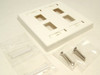 4-Port Double Gang Wall Plate (White)