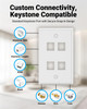 Keystone Wall Plate Single Gang (4-Port) for RJ45, HDMI & Coax Keystone Inserts (White)