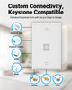 Keystone Wall Plate Single Gang 1-Port for RJ45, HDMI & Coax Keystone Inserts White 5-Pack