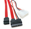 20 Inch Slimline SATA to SATA Hard Drive and Molex LP4 Power Adapter Cable