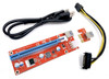 PCIe 6-Pin 16x to 1x Powered Riser Adapter Card (Red)