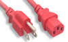 6 feet Universal AC Power Cord 18AWG (NEMA 5-15P to C13) (Red)