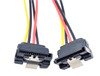 12in Molex LP4 Power to (2) SATA Latching Right Angle Cable