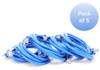 7 Feet CAT 7 SFTP Double Shielded RJ45 Snagless Ethernet 26AWG Cable, Blue 5-Pack