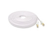 75 Feet Cat7 Shielded RJ45 Flat Patch 32AWG Cable with Cable Clips (White)