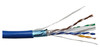 500 FT CAT 6A Solid & Shielded (F/UTP) CMR Riser Bulk Ethernet Cable (Blue) With 20 pcs of Shielded Modular Connectors 