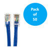 1ft Cat6 UTP RJ45 Bootless Patch Cable (Blue, 50 Pack)