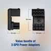 PCIe 8-Pin 180 Degree Angled GPU Power Adapter, Reverse Version (3-Pack)